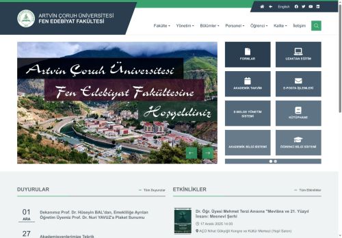 Fen Edebiyat Fakültesi - Artvin Çoruh Üniversitesi