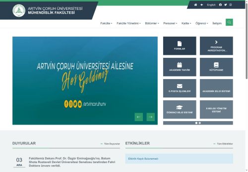 Mühendislik Fakültesi - Artvin Çoruh Üniversitesi