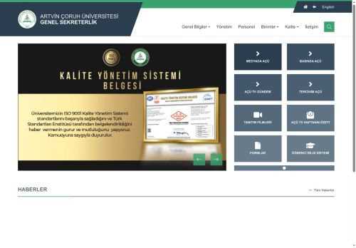 Genel Sekreterlik - Artvin Çoruh Üniversitesi