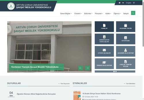 Şavşat Meslek Yüksekokulu - Artvin Çoruh Üniversitesi