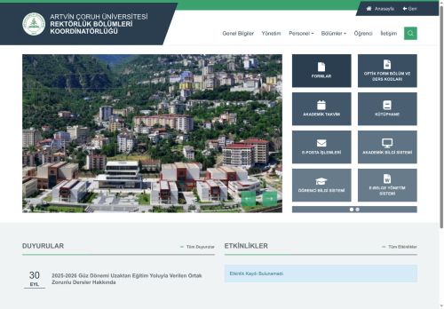 Rektörlük Bölümleri Koordinatörlüğü - Artvin Çoruh Üniversitesi