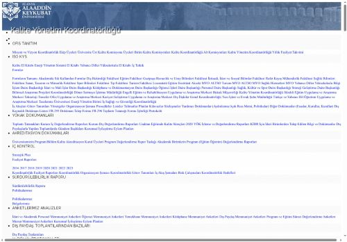 ALKÜ | Kalite Yönetim Koordinatörlüğü