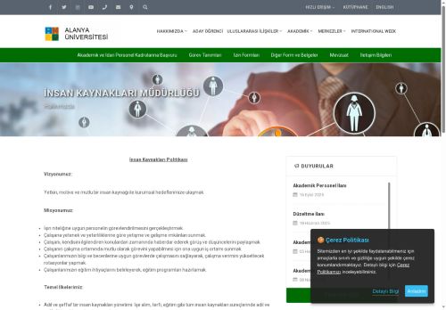 İnsan Kaynakları Müdürlüğü