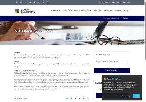 Yazı İşleri Müdürlüğü