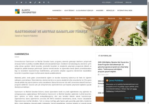 Gastronomi ve Mutfak Sanatları Türkçe