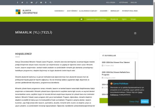 Mimarlık (YL) (Tezli)