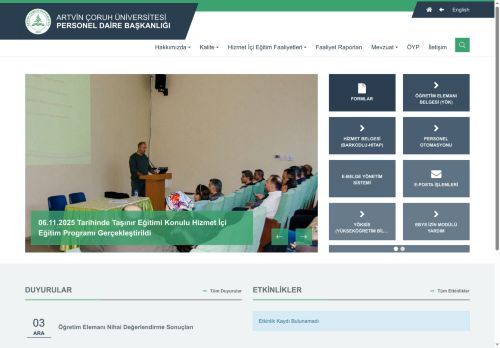 Personel Daire Başkanlığı - Artvin Çoruh Üniversitesi