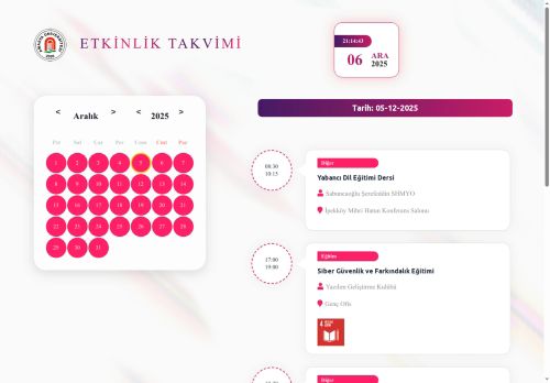 Etkinlik Takvimi