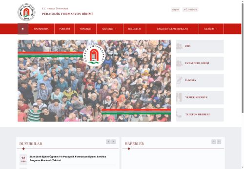 A.Ü. PEDAGOJİK FORMASYON BİRİMİ