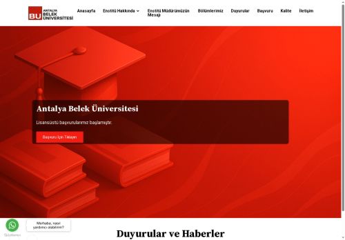 Antalya Belek Üniversitesi - Lisansüstü Eğitim