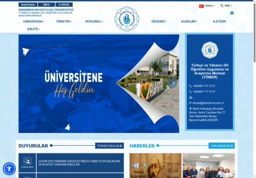 BANDIRMA ONYEDİ EYLÜL ÜNİVERSİTESİ - Türkçe ve Yabancı Dil Öğretimi Uygulama ve Araştırma Merkezi