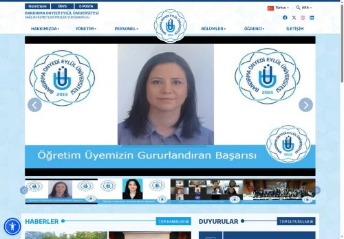 BANDIRMA ONYEDİ EYLÜL ÜNİVERSİTESİ - Sağlık Hizmetleri Meslek Yüksekokulu