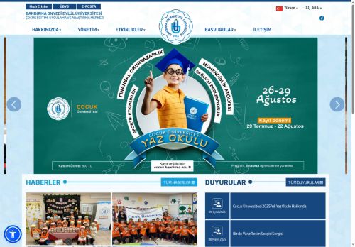 BANDIRMA ONYEDİ EYLÜL ÜNİVERSİTESİ - Çocuk Eğitimi Uygulama ve Araştırma Merkezi