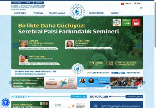 BANDIRMA ONYEDİ EYLÜL ÜNİVERSİTESİ - Fizik Tedavi ve Rehabilitasyon Uygulama ve Araştırma Merkezi