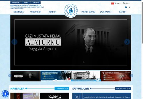 BANDIRMA ONYEDİ EYLÜL ÜNİVERSİTESİ - Tarih, Kültür ve Sanat Çalışmaları Uygulama ve Araştırma Merkezi