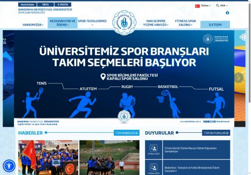 BANDIRMA ONYEDİ EYLÜL ÜNİVERSİTESİ - Spor Şube Müdürlüğü