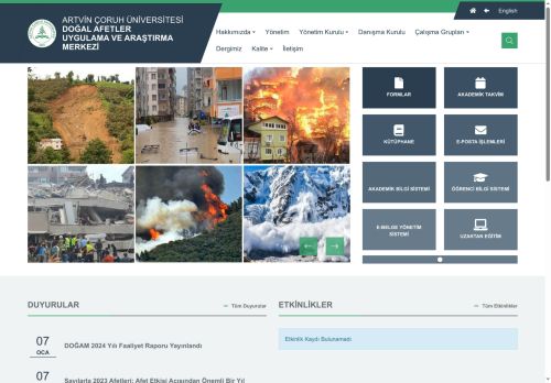 Doğal Afetler Uygulama ve Araştırma Merkezi - Artvin Çoruh Üniversitesi