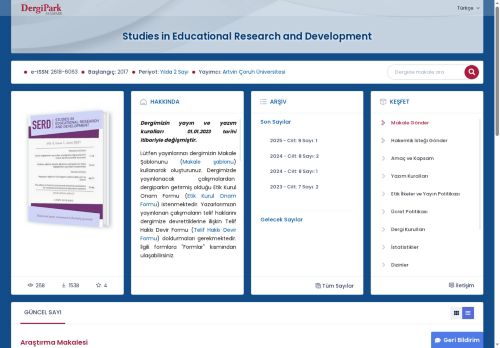 Studies in Educational Research and Development »  Ana Sayfa