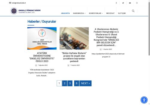 Anasayfa - Engelli Öğrenci Birimi