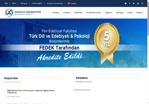Avrasya Üniversitesi Fen Edebiyat Fakültesi