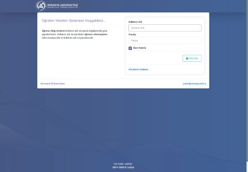Sisteme Giriş  - Avrasya Üniversitesi