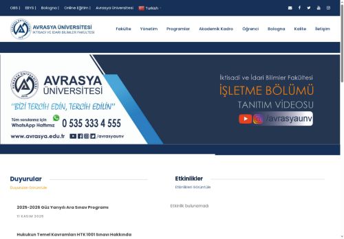 Avrasya Üniversitesi İktisadi ve İdari Bilimler Fakültesi