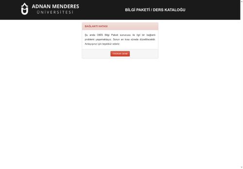 Bilgi Paketi / Ders Kataloğu - Adnan Menderes Üniversitesi