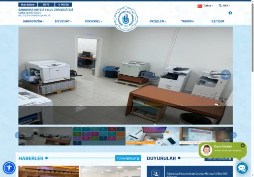 BANDIRMA ONYEDİ EYLÜL ÜNİVERSİTESİ - Bilgi İşlem Daire Başkanlığı