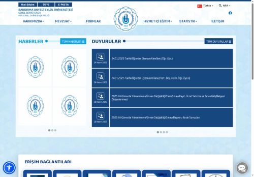 BANDIRMA ONYEDİ EYLÜL ÜNİVERSİTESİ - Personel Daire Başkanlığı