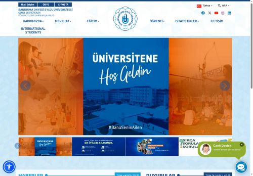 BANDIRMA ONYEDİ EYLÜL ÜNİVERSİTESİ - Öğrenci İşleri Daire Başkanlığı