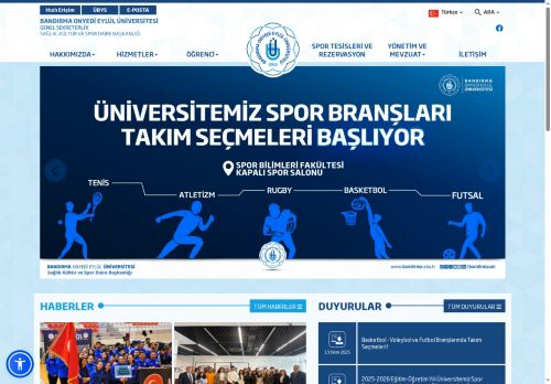 BANDIRMA ONYEDİ EYLÜL ÜNİVERSİTESİ - Sağlık, Kültür ve Spor Daire Başkanlığı