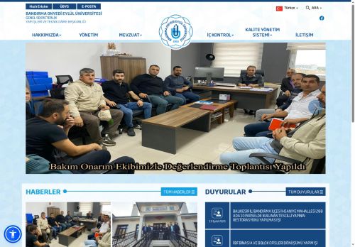 BANDIRMA ONYEDİ EYLÜL ÜNİVERSİTESİ - Yapı İşleri ve Teknik Daire Başkanlığı