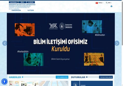 BANDIRMA ONYEDİ EYLÜL ÜNİVERSİTESİ - Bilim İletişimi Ofisi