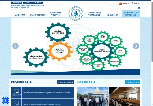 BANDIRMA ONYEDİ EYLÜL ÜNİVERSİTESİ - Kalite Koordinatörlüğü