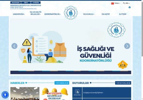 BANDIRMA ONYEDİ EYLÜL ÜNİVERSİTESİ - İŞ SAĞLIĞI VE GÜVENLİĞİ KOORDİNATÖRLÜĞÜ