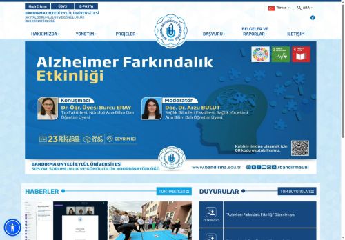 BANDIRMA ONYEDİ EYLÜL ÜNİVERSİTESİ - Sosyal Sorumluluk ve Gönüllülük Koordinatörlüğü