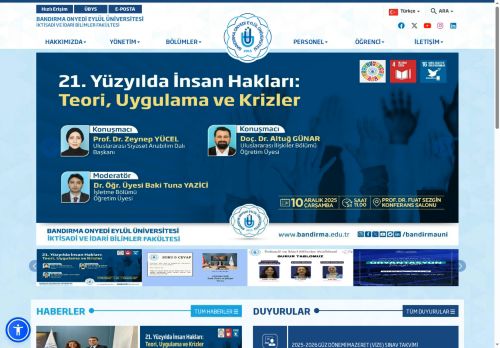 BANDIRMA ONYEDİ EYLÜL ÜNİVERSİTESİ - İktisadi ve İdari Bilimler Fakültesi