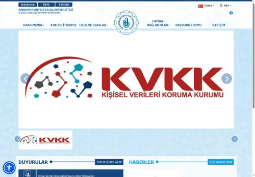 BANDIRMA ONYEDİ EYLÜL ÜNİVERSİTESİ - Kişisel Verileri Koruma Komisyonu