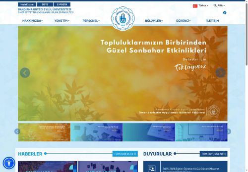 BANDIRMA ONYEDİ EYLÜL ÜNİVERSİTESİ - Ömer Seyfettin Uygulamalı Bilimler Fakültesi