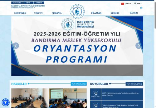 BANDIRMA ONYEDİ EYLÜL ÜNİVERSİTESİ - Bandırma Meslek Yüksekokulu