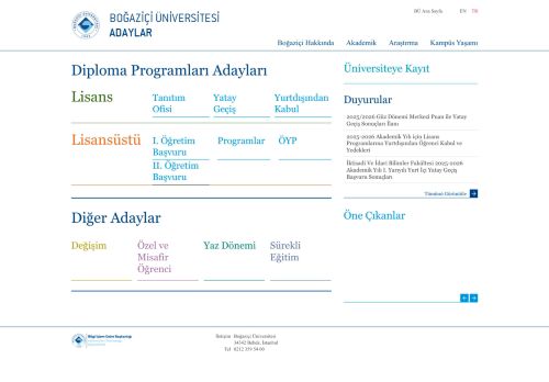 Adaylar | Boğaziçi Üniversitesi - Anasayfa