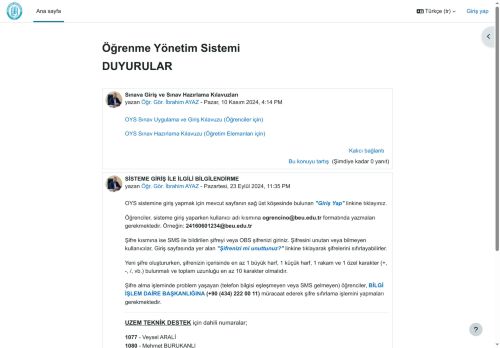 Ana sayfa | Öğrenme Yönetim Sistemi