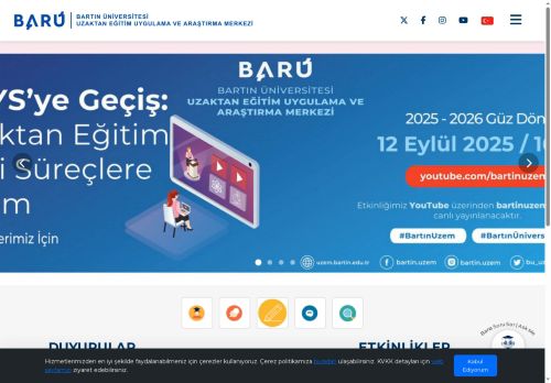 Ana Sayfa - Uzaktan Eğitim Uygulama ve Araştırma Merkezi - Bartın Üniversitesi
