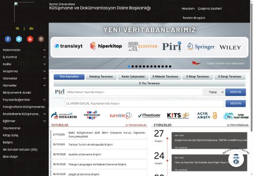 Kütüphane ve Dokümantasyon Daire Başkanlığı - Bartın Üniversitesi