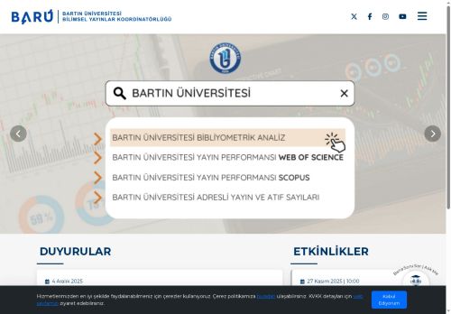 Ana Sayfa - Bilimsel Yayınlar Koordinatörlüğü - Bartın Üniversitesi