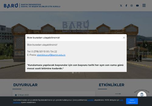 Ana Sayfa - Sosyal ve Beşeri Bilimler Etik Kurulu - Bartın Üniversitesi