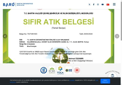 Ana Sayfa - Sıfır Atık - Bartın Üniversitesi