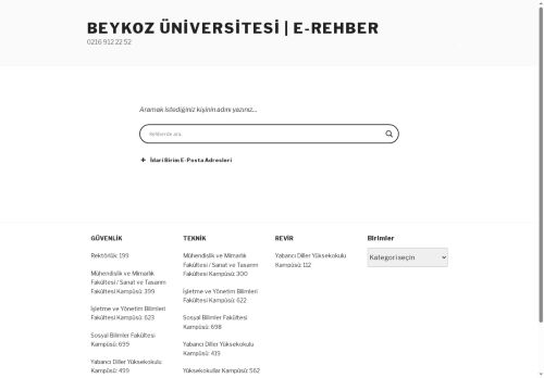 Beykoz Üniversitesi | E-Rehber – 0216 912 22 52