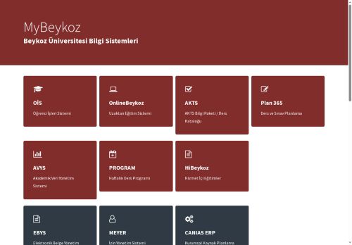 MyBeykoz – Beykoz Üniversitesi Bilgi Sistemleri