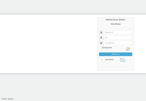 Giriş Ekranı - Merkezi Sınav Sistemi